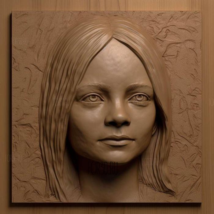 Jodie Foster 3 stl model for CNC